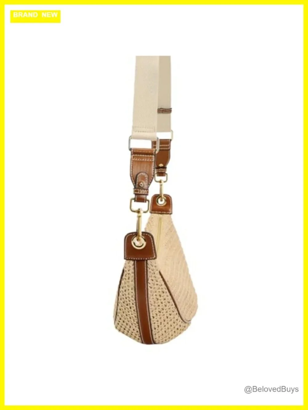 Straw Crossbody Bag Woven Crescent Hobo Purse with Adjustable Strap